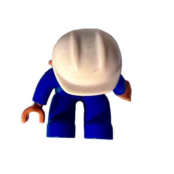 Lego Duplo Male Figure Blue Legs & Shirt, White Helmet - Picture 3 of 8